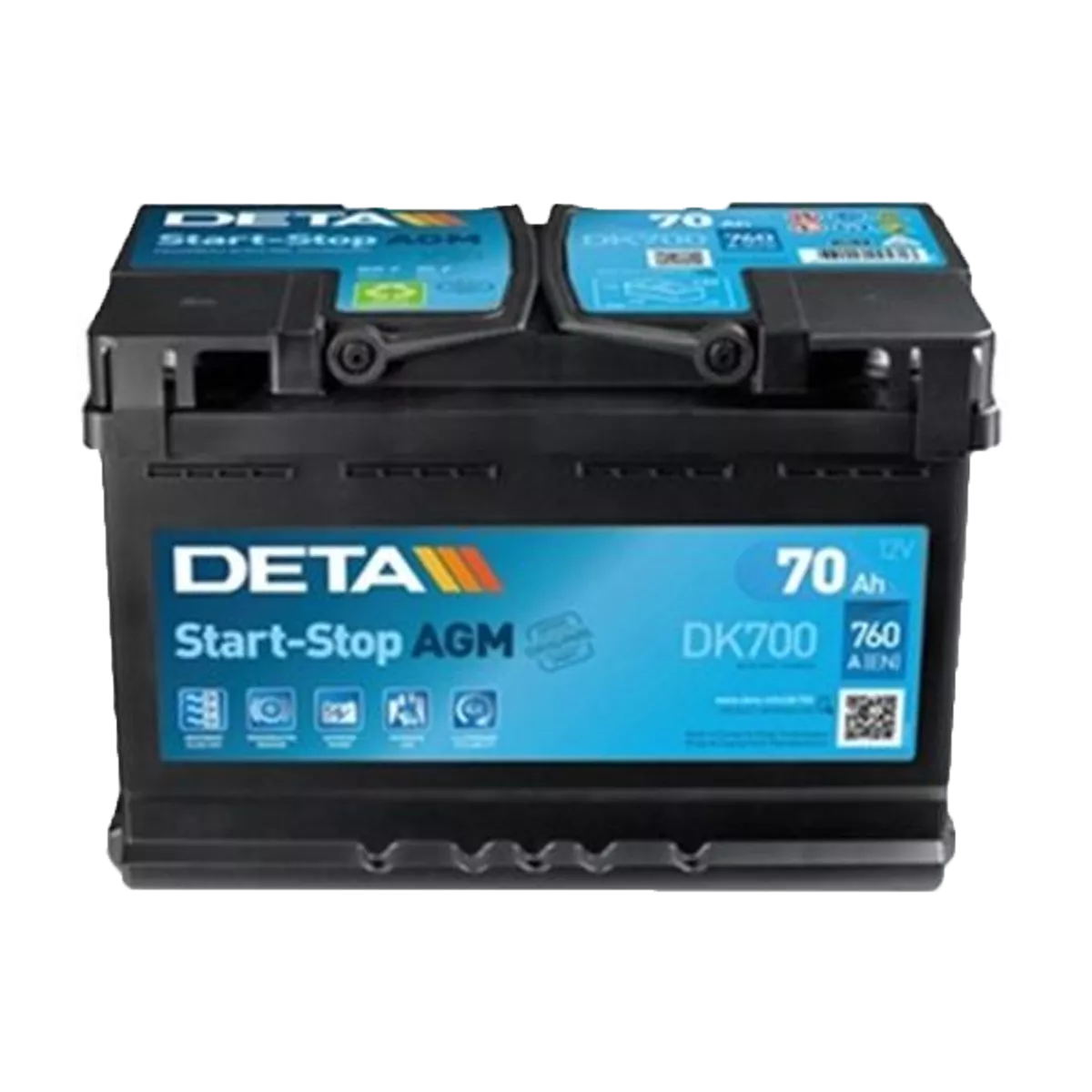 Автомобильный аккумулятор DETA 6CT-70 А АзЕ AGM Start-Stop (DK700)