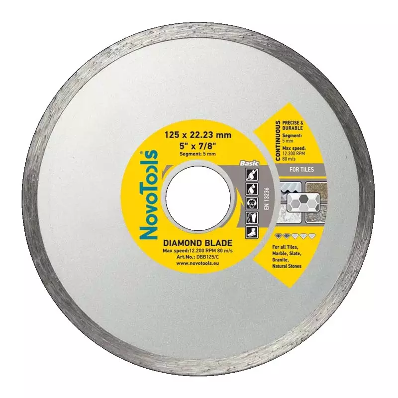 Алмазный круг NovoTools Basic 125 мм*5 мм*22,23 мм Плитка (DBB125/C) (134170)