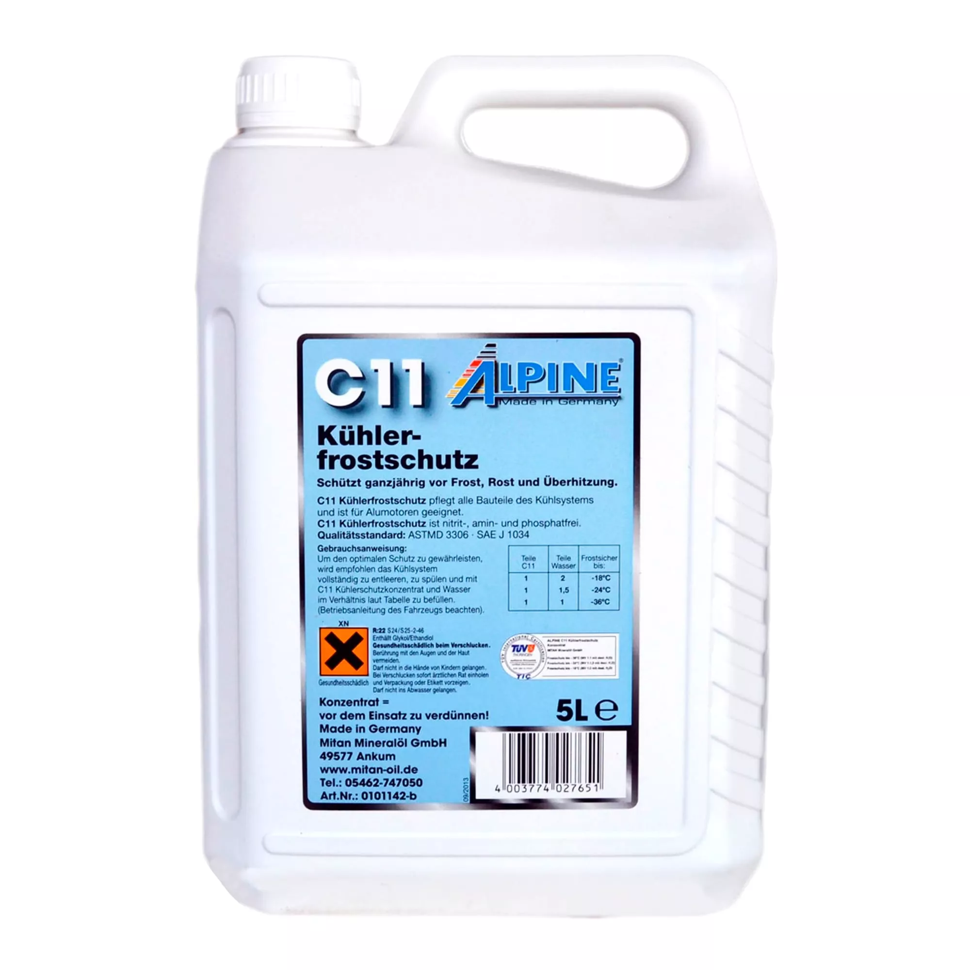 Антифриз Alpine Кuhlerfrostschutz G11 -80°C синий 5л (RM 1145B-5) Антифриз Alpine Кuhlerfrostschutz G11 -80°C синий 5л (RM 1145B-5)