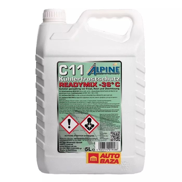 Антифриз Alpine G11 -36°C зеленый 5л (RM 1145G-5) Антифриз Alpine G11 -36°C зеленый 5л (RM 1145G-5)