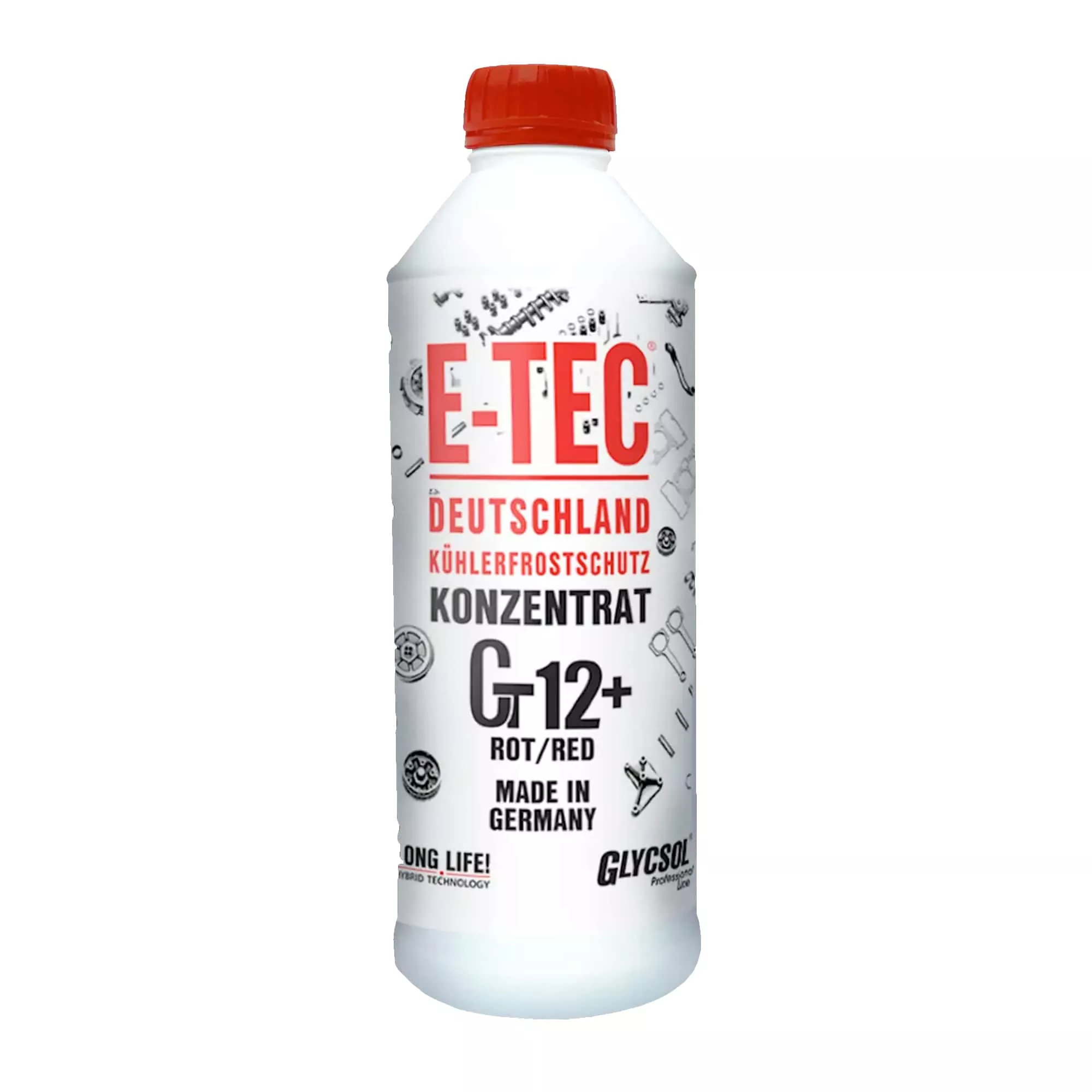 Антифриз E-Tec Glycsol G12+ -80°C красный 1,5л (9588)
