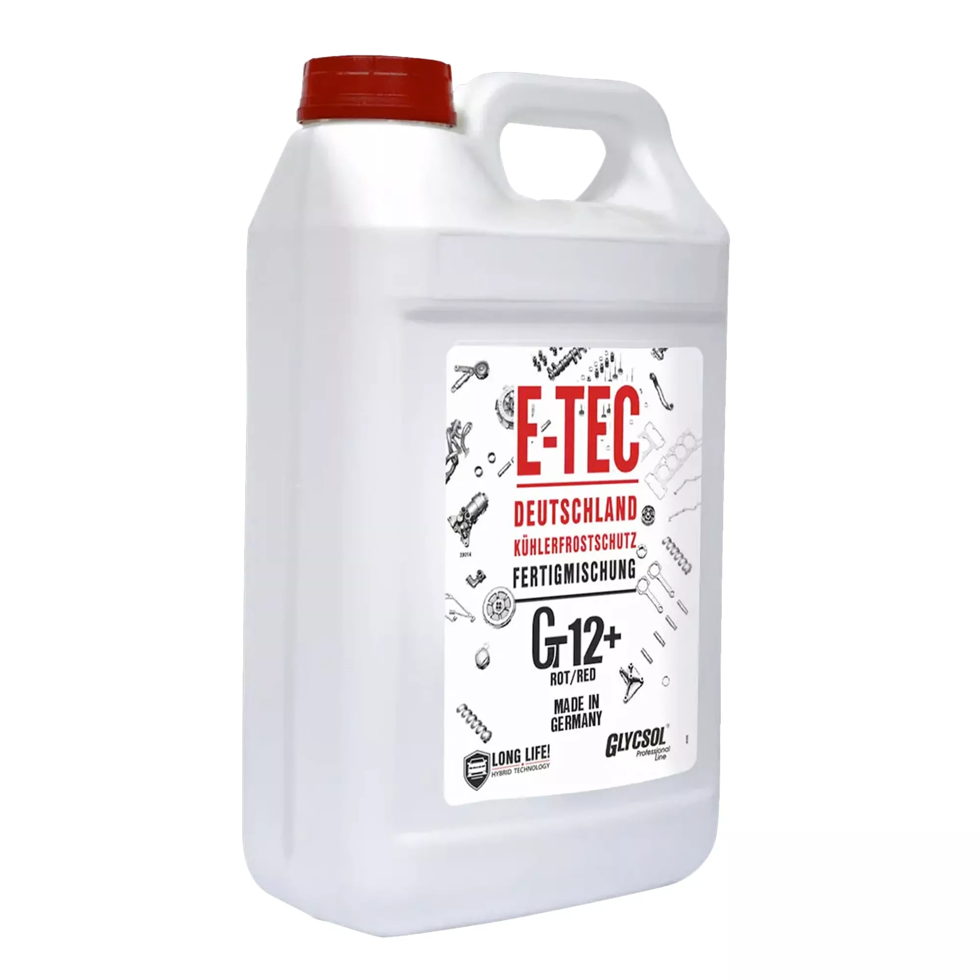 Антифриз E-Tec Glycsol G12+ -80°C красный 4л (9585)