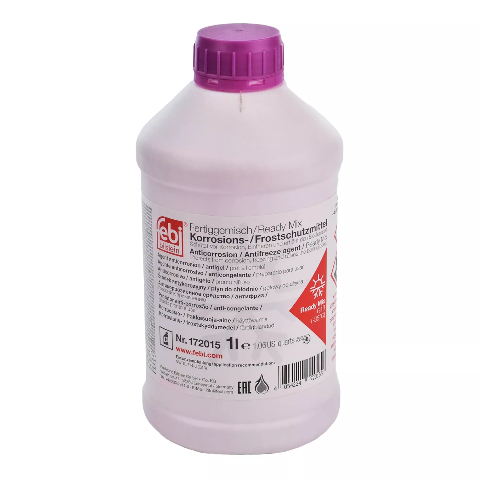 Антифриз Febi Bilstein G13 -35°C фиолетовый 1л (172015) Антифриз Febi Bilstein G13 -35°C фиолетовый 1л (172015)