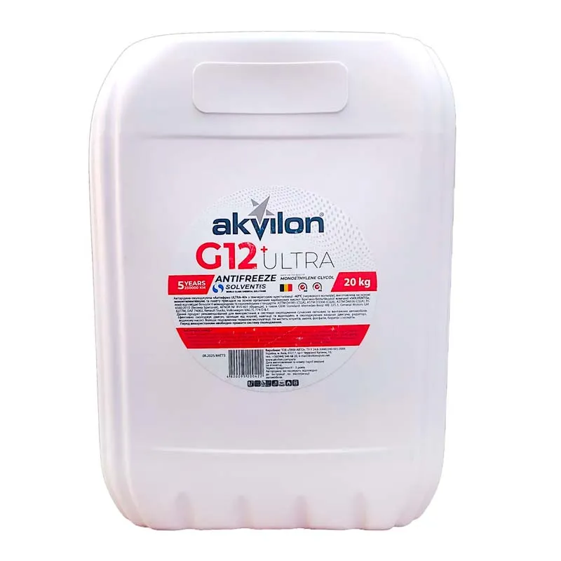 Антифриз AKVILON ANT ULT RED G12+ -40С° красный 20л