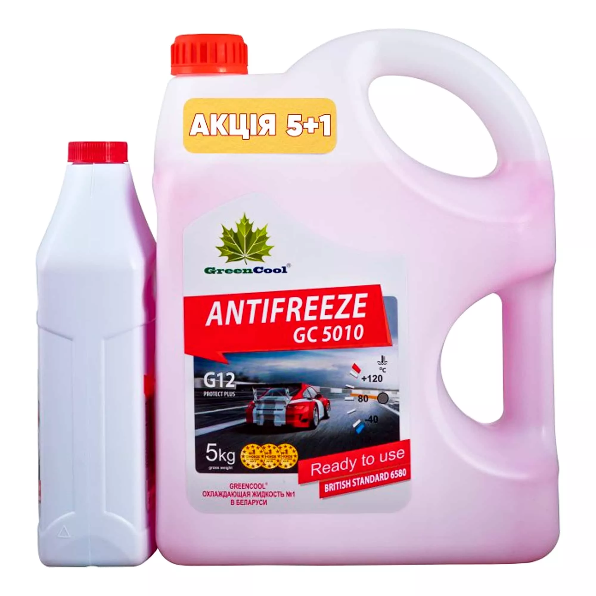 Антифриз Green Cool GC5010 G12 -40°C комплект красный (5л+1л) (791685A) Антифриз Green Cool GC5010 G12 -40°C комплект красный (5л+1л) (791685A)