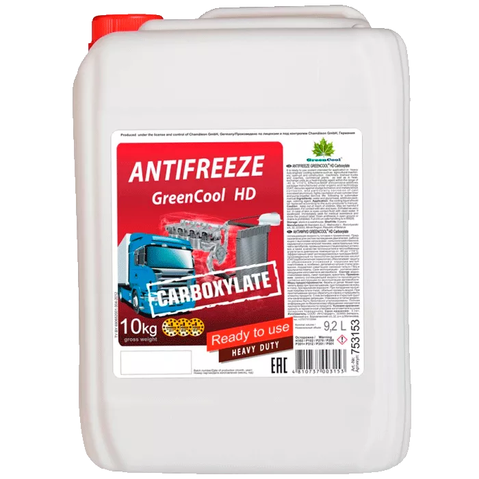 Антифриз Green Cool HD Carboxylate G12 -40°C красный 10л (753153)