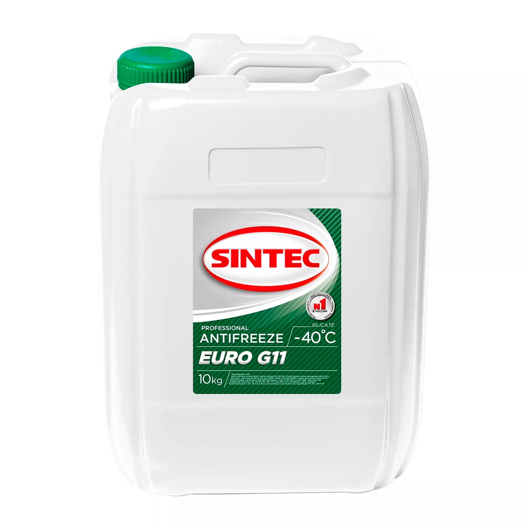 Антифриз Sintec Euro G11 -40°C зеленый 10л (800516) Антифриз Sintec Euro G11 -40°C зеленый 10л (800516)