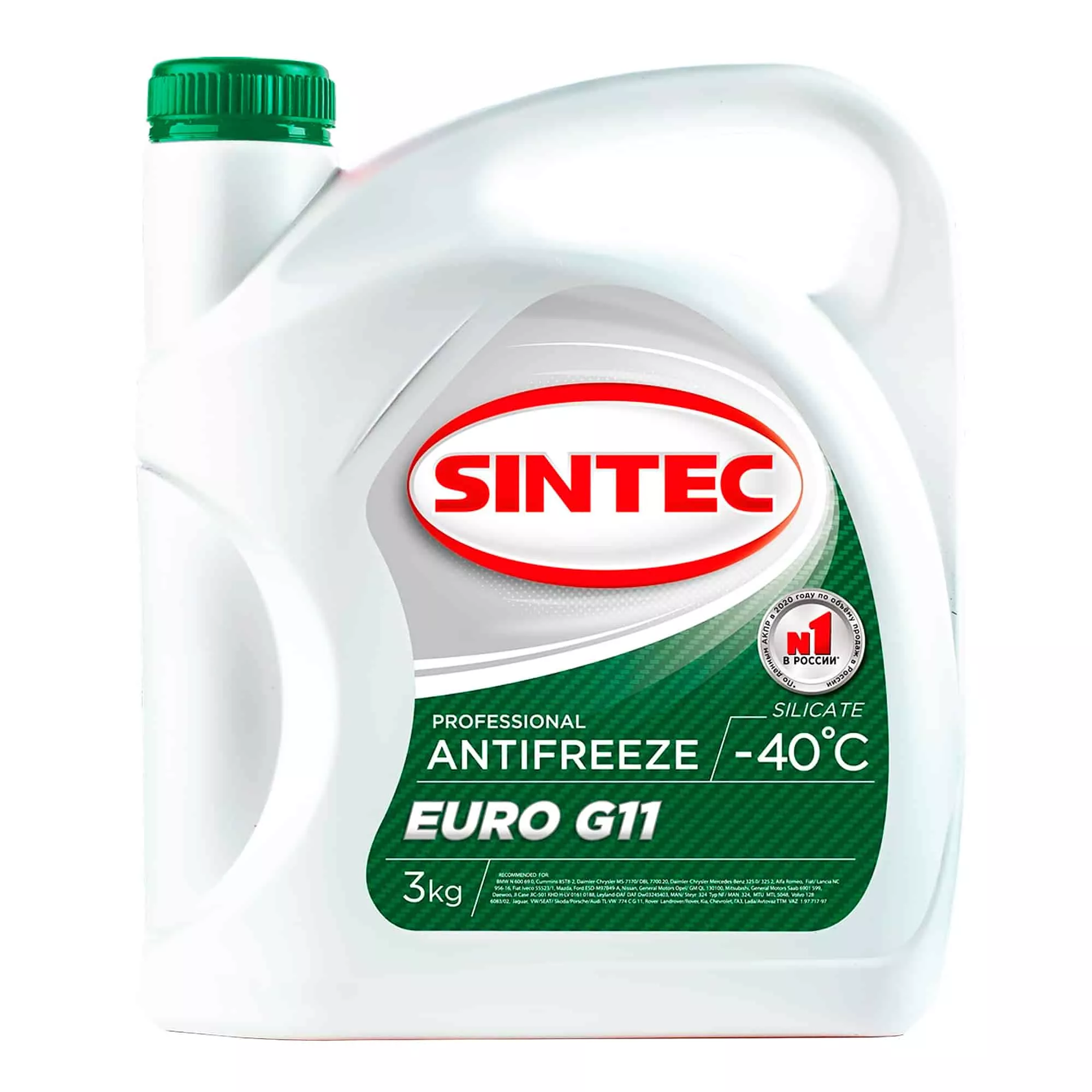Антифриз Sintec Euro G11 -40°C зеленый 3л (990465)