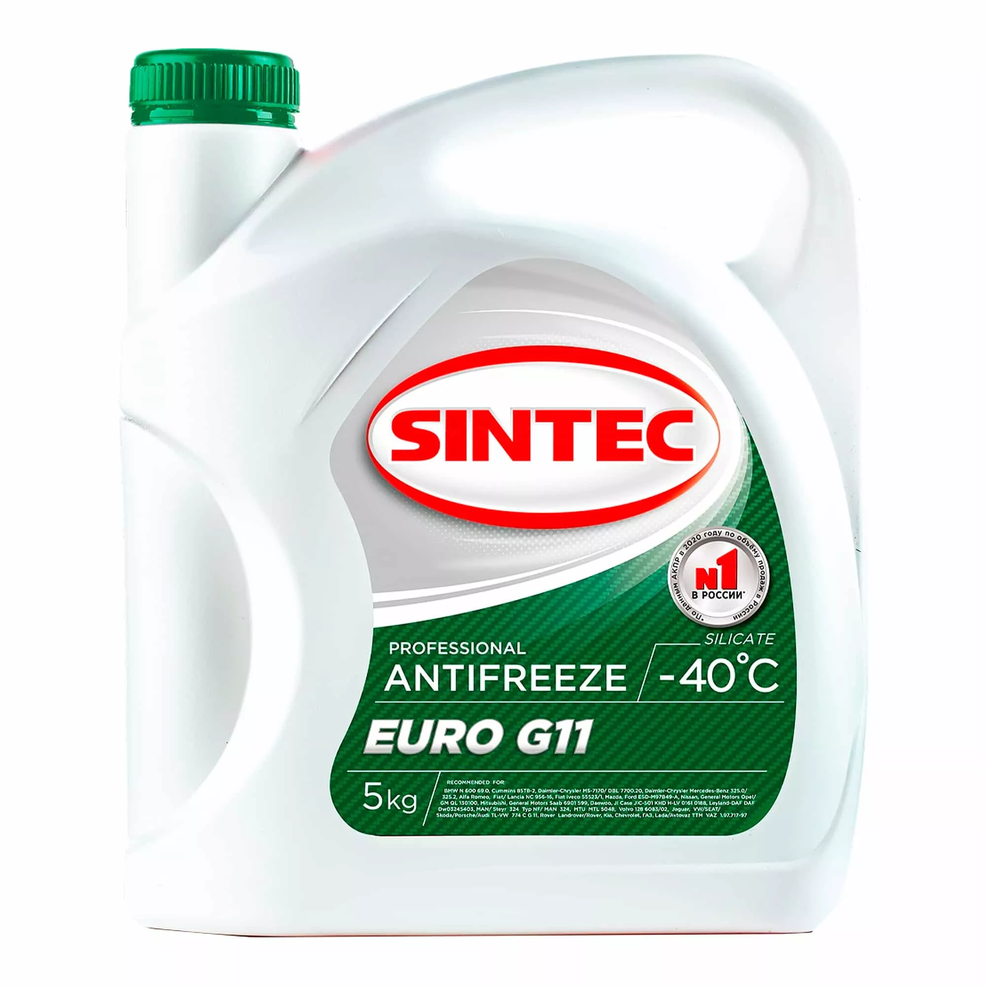 Антифриз Sintec Euro G11 -40 ° C зелений 5л (800523)