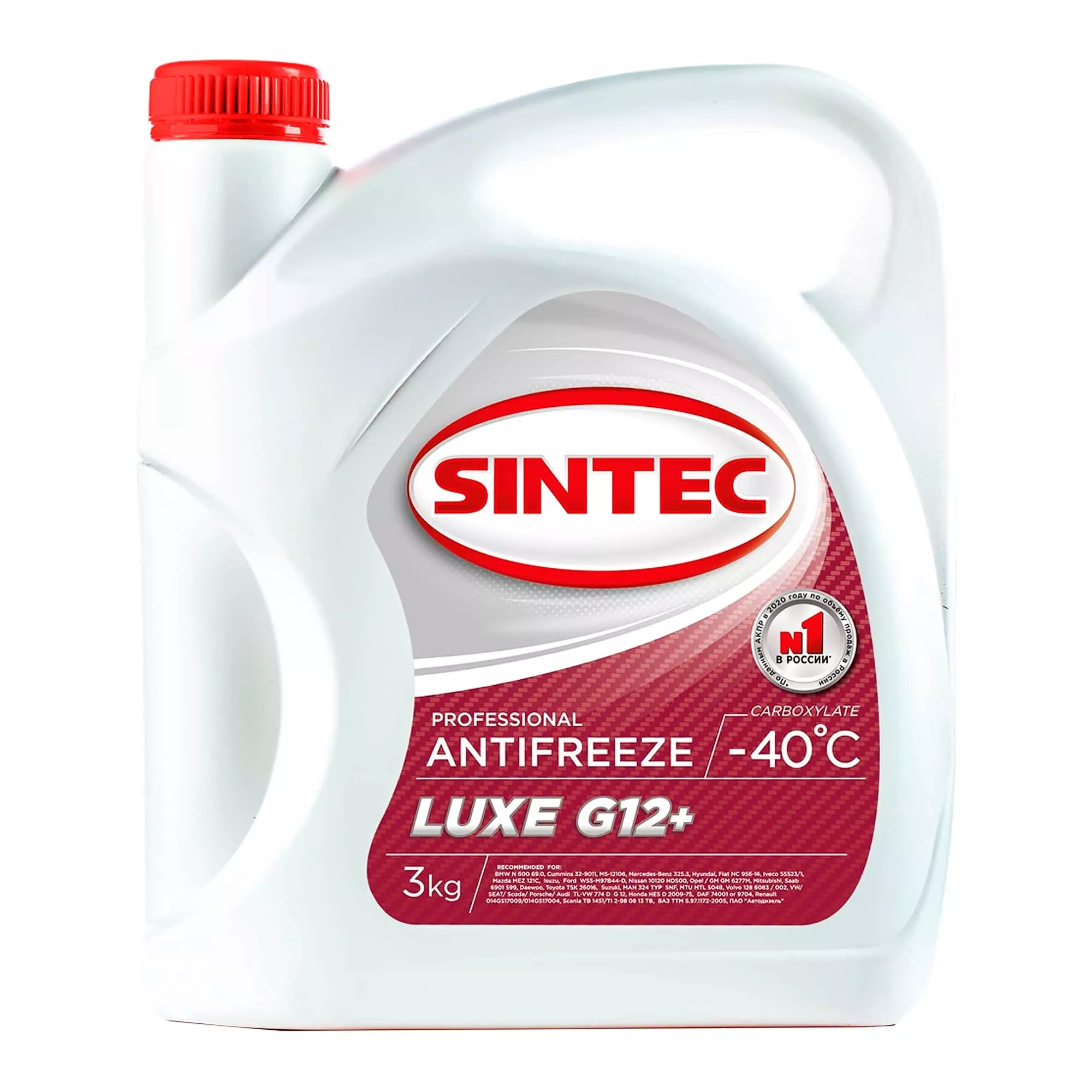 Антифриз Sintec Luxe G12+ -40°C красный 3л (990464) Антифриз Sintec Luxe G12+ -40°C красный 3л (990464)