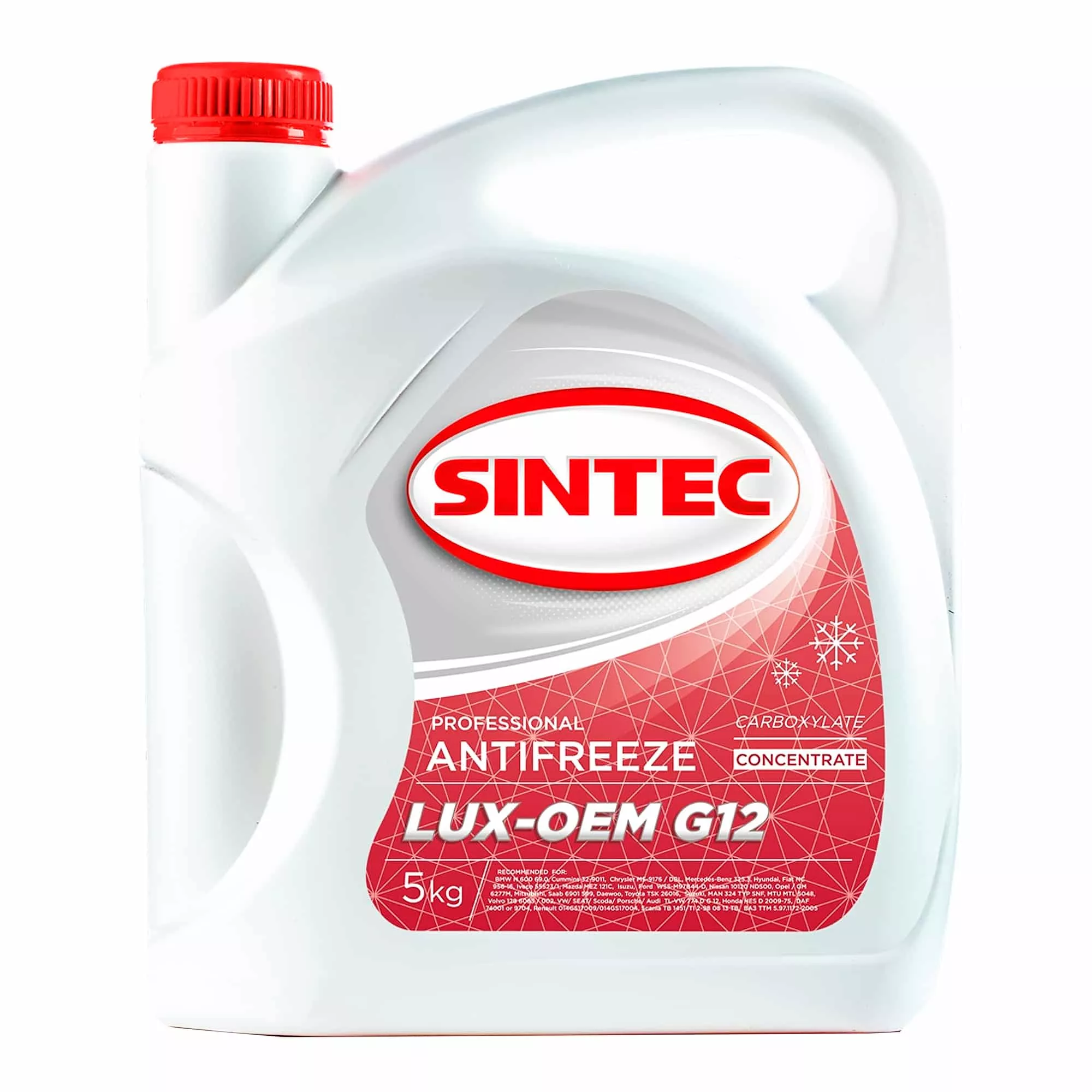 Антифриз Sintec Luxe G12 -45°C красный 5л (613503) Антифриз Sintec Luxe G12 -45°C красный 5л (613503)