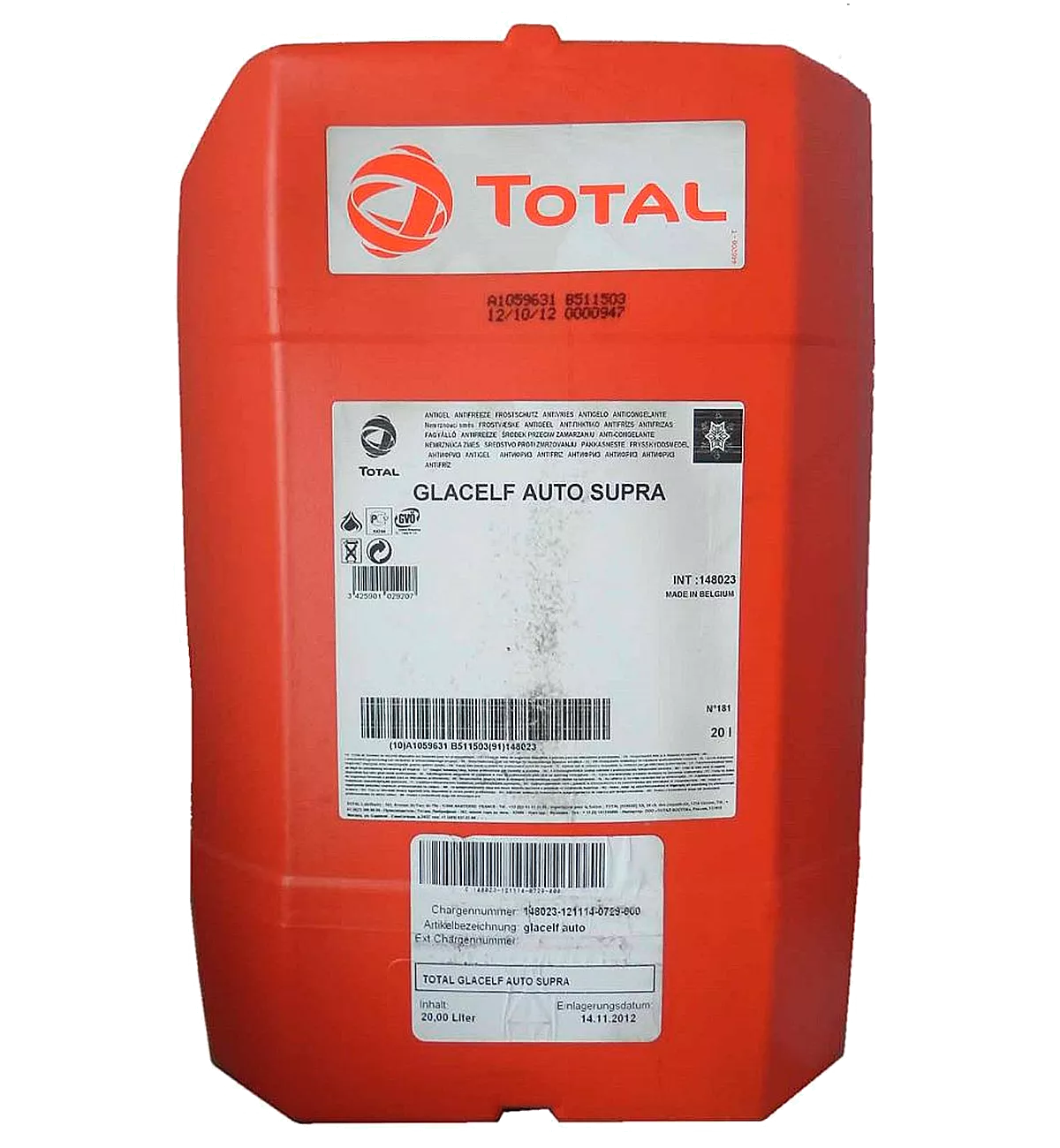 Антифриз Total Glacelf Auto Supra G12 -80°C оранжевый 20л (148023)