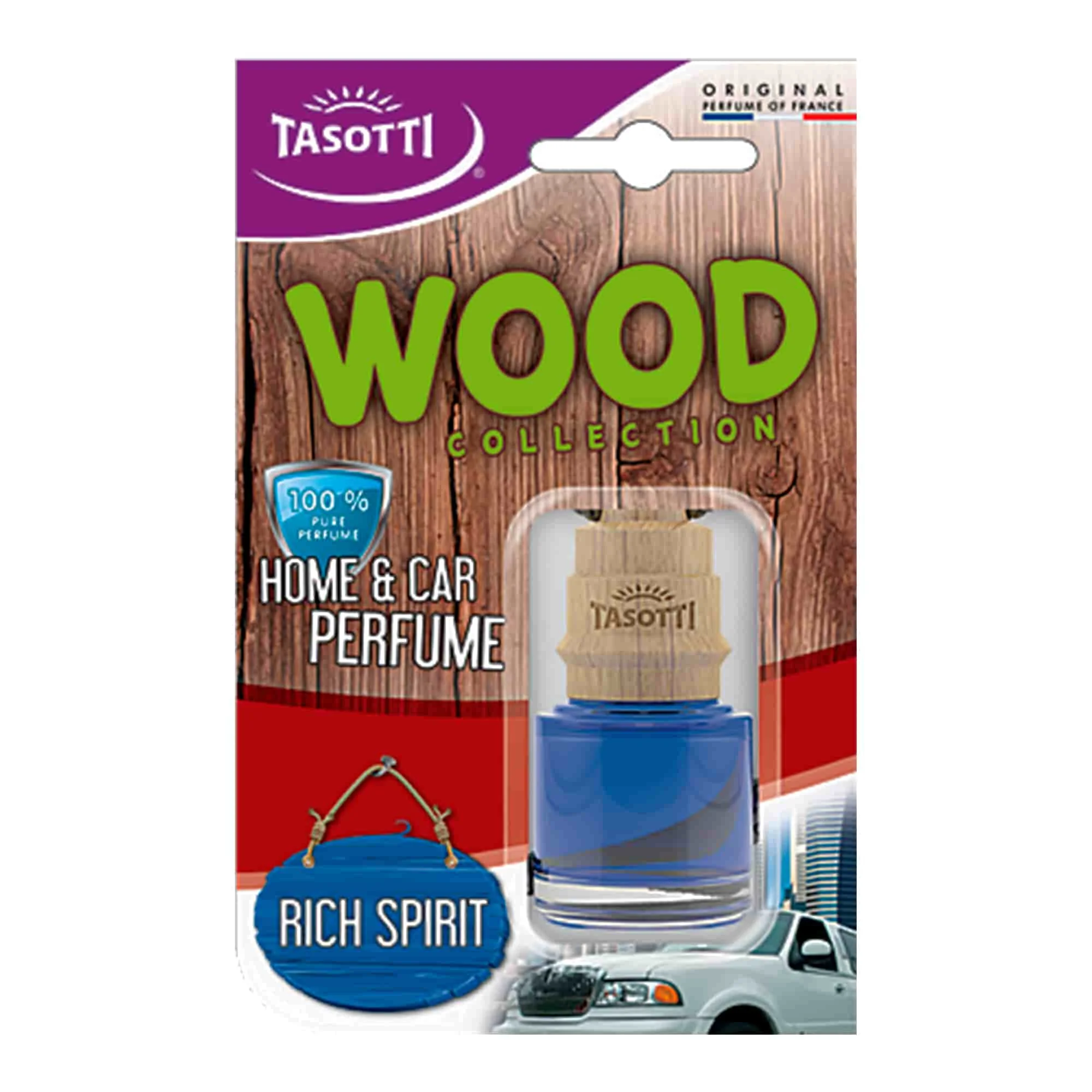 Ароматизатор пробковый TASOTTI "Wood" Rich-Spirit +Magic Leaf 7 мл (400019)