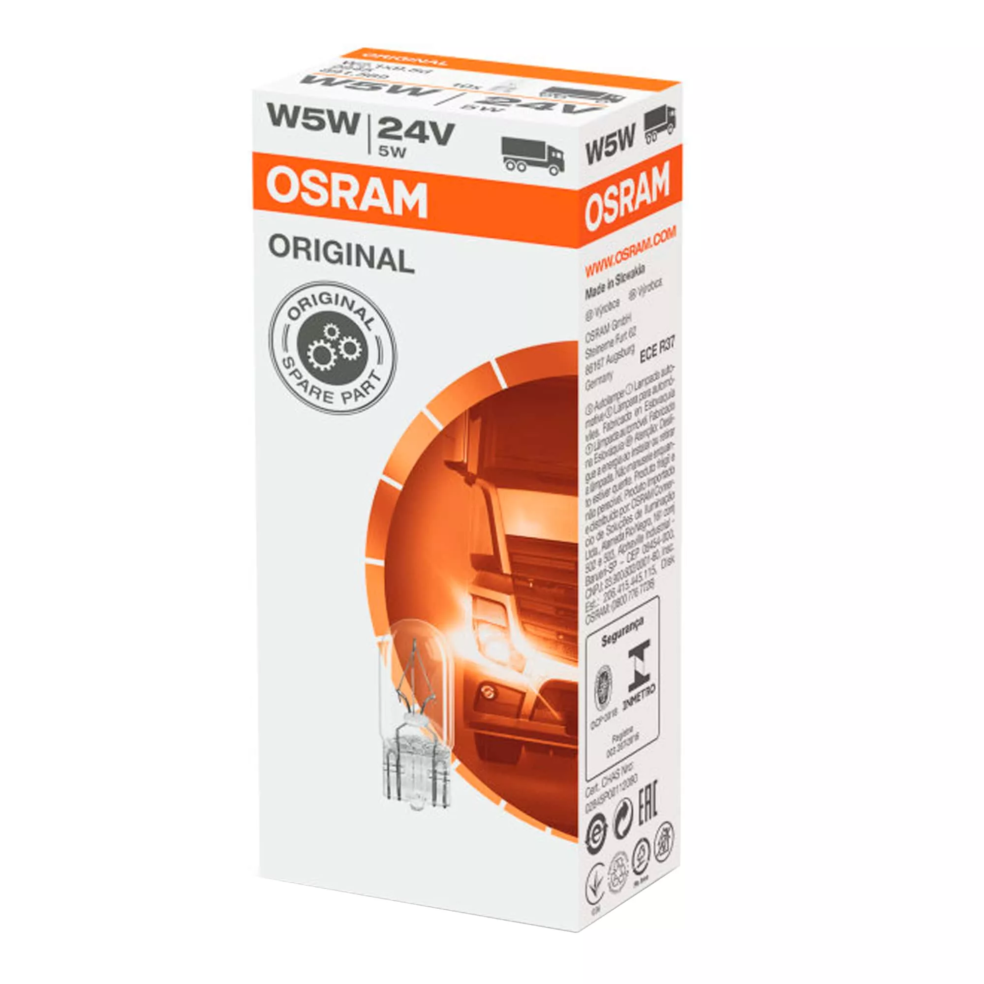 Лампа Osram Original W5W 24V 5W 2845