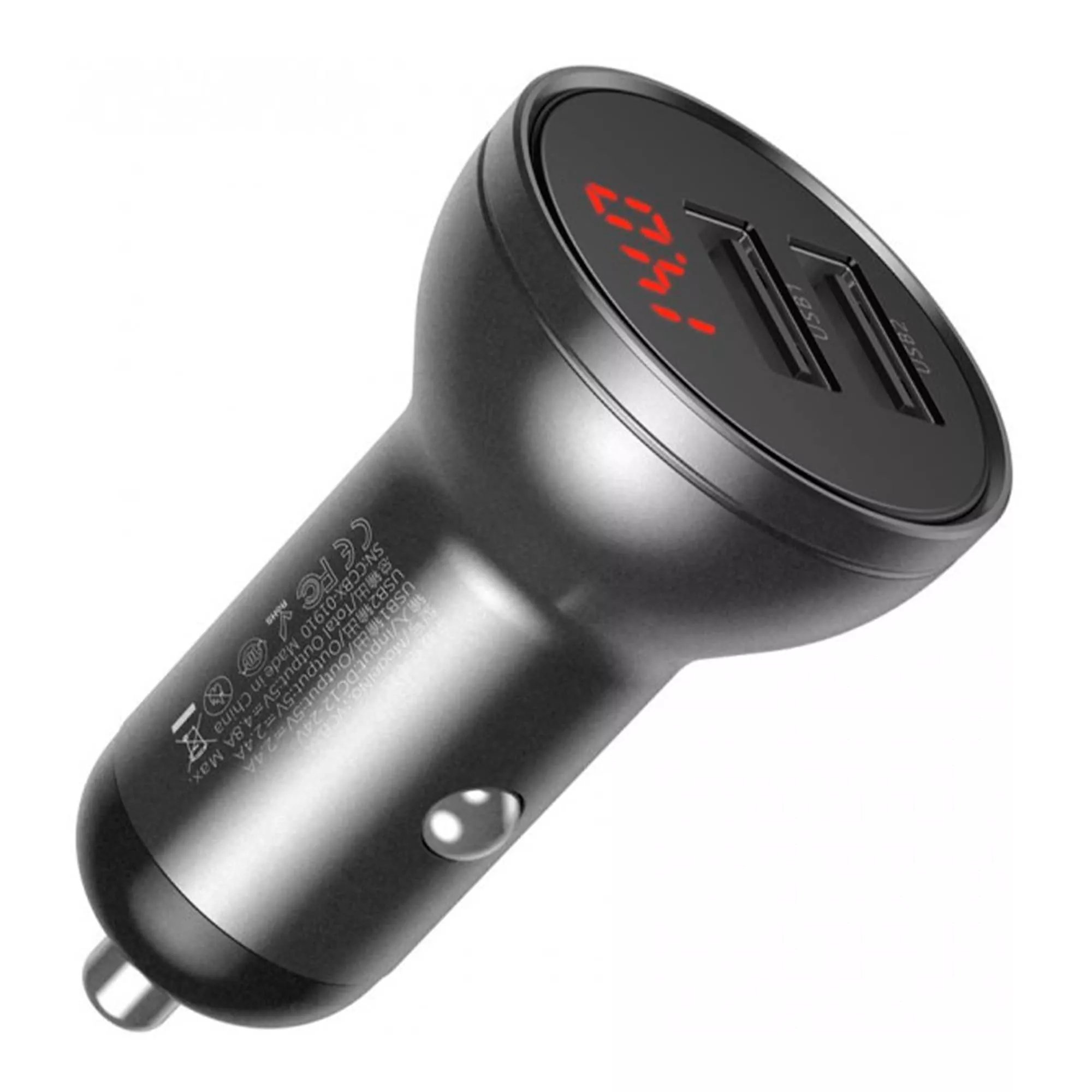 Автомобильное зарядное устройство Baseus Digital Display Dual USB 24W Gray (CCBX-0G)(282730056) Автомобильное зарядное устройство Baseus Digital Display Dual USB 24W Gray (CCBX-0G)(282730056)