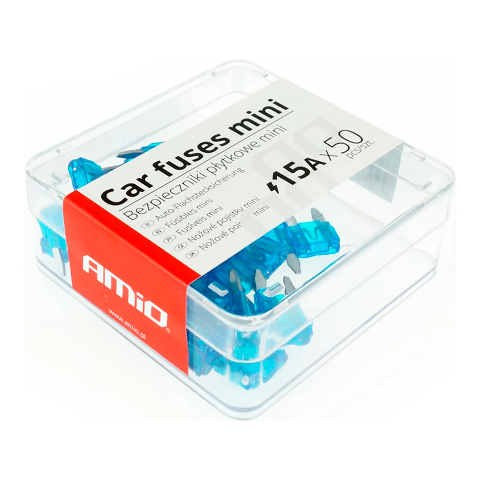 Набор автомобильных предохранителей AMiO 50шт. 15А