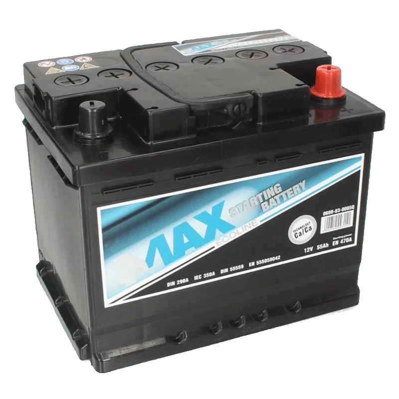 Автомобильный аккумулятор 4MAX AKUMULATORY 12В 55AH АзЕ 470А Ecoline Са\Са (0608-03-0005Q)