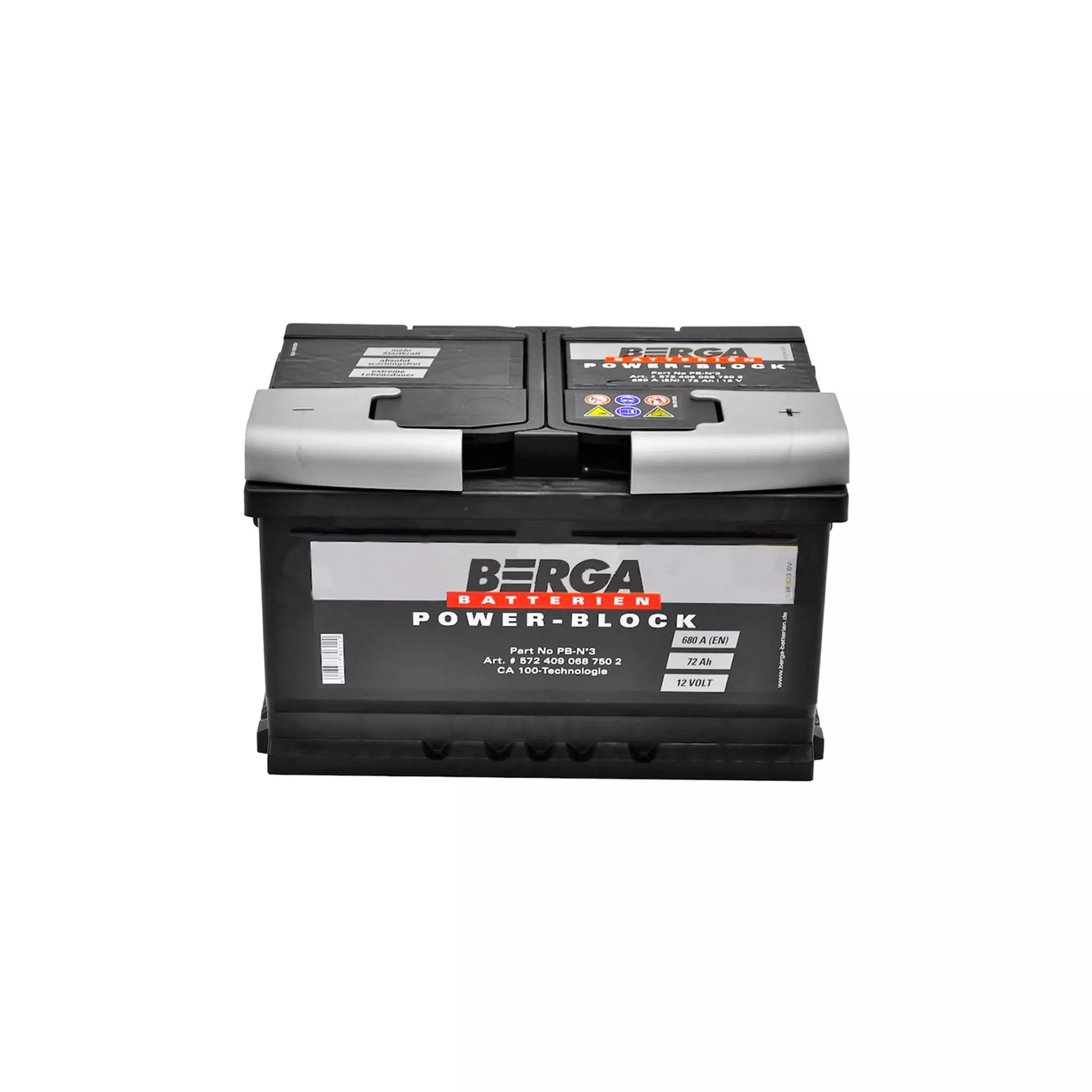 Автомобильный аккумулятор BERGA Power Block 72Аh (-/+) 680A (572409068) Автомобильный аккумулятор BERGA Power Block 72Аh (-/+) 680A (572409068)