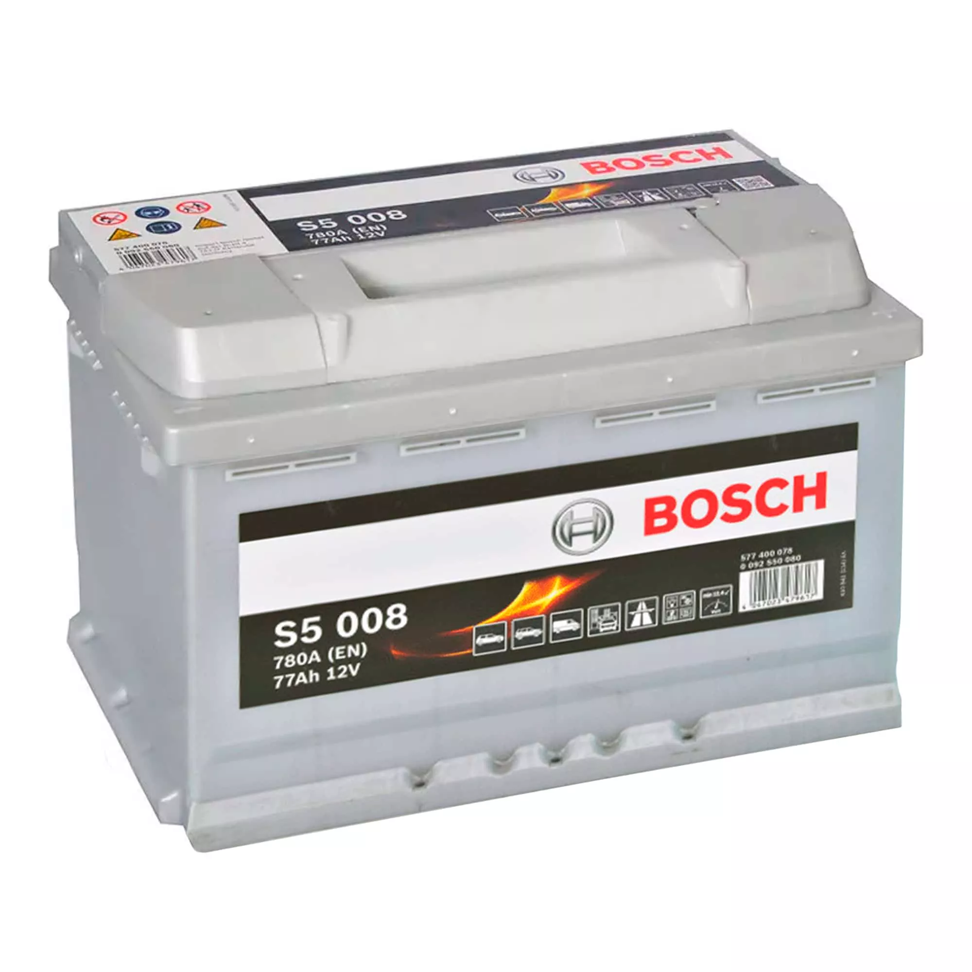 Автомобильный аккумулятор Bosch S5 6CT-77Ah АзЕ (0092S50080)