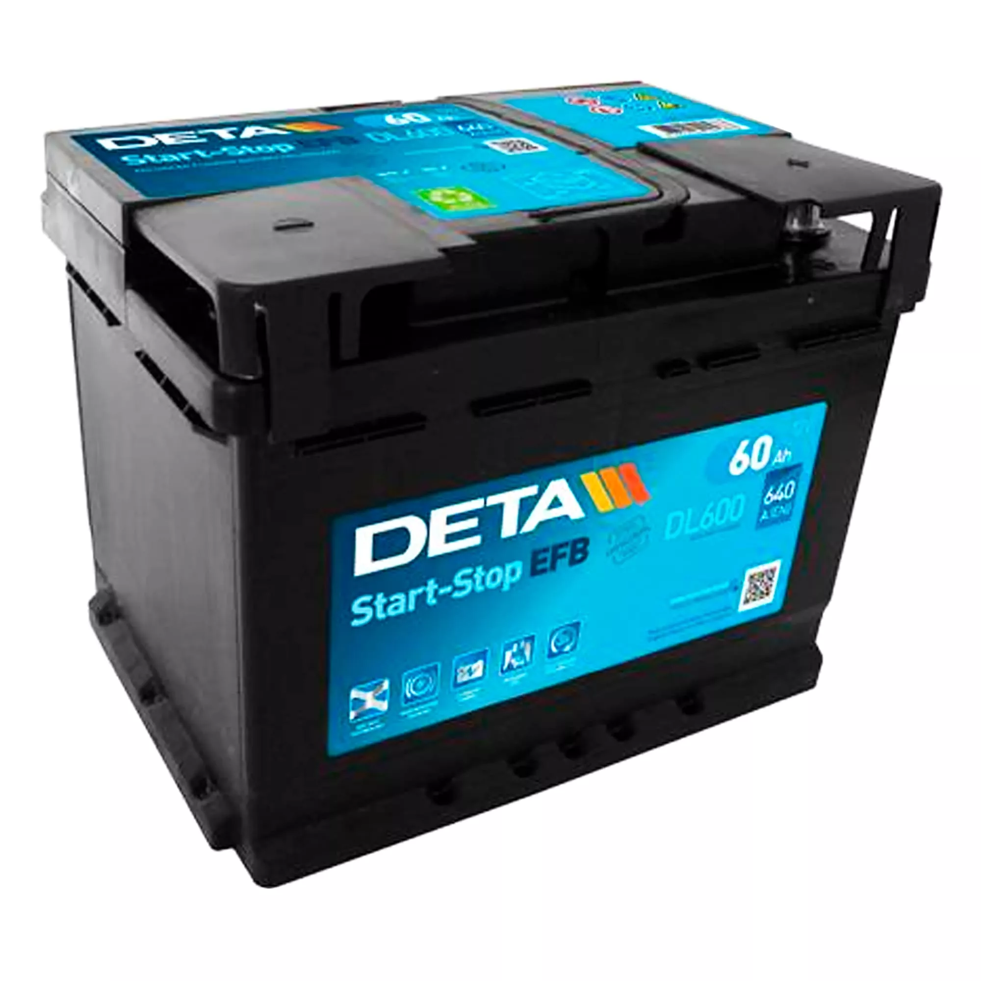 Автомобильный аккумулятор DETA 6CT-60Аh АзЕ EFB Start-Stop (DL600)
