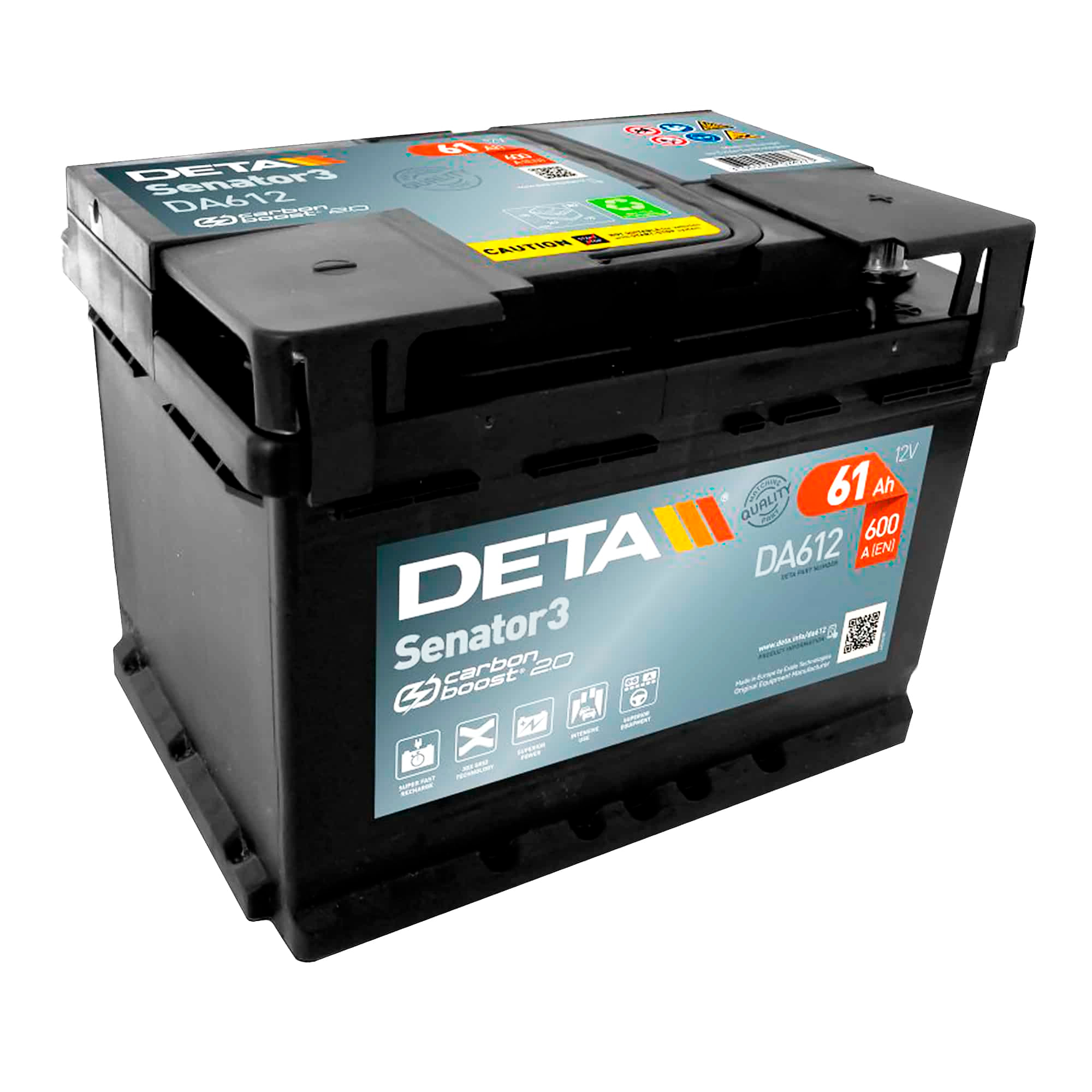 Аккумулятор DETA Senator 3 6CT-61Ah (-/+) (DA612)