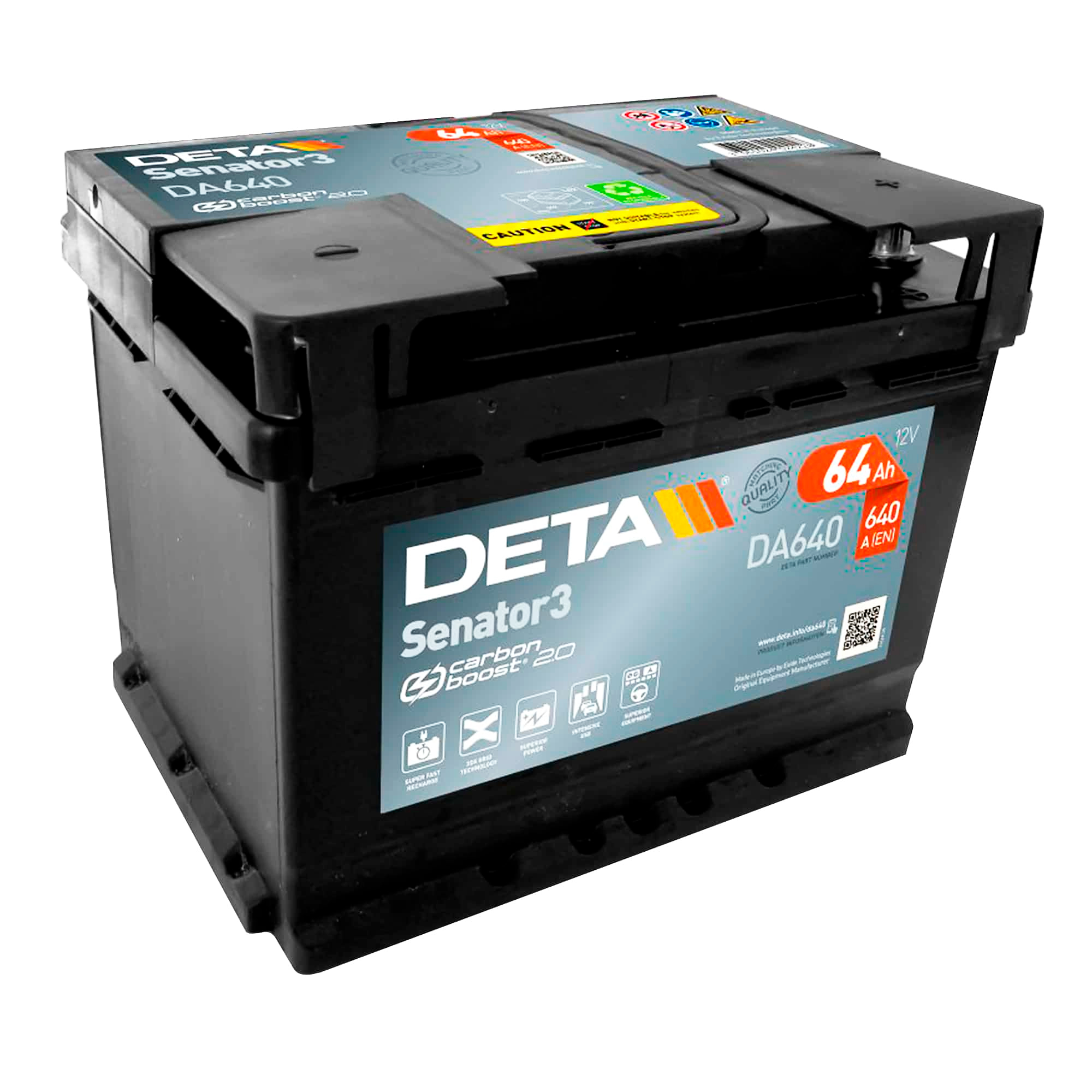 Автомобильный аккумулятор DETA 6CT-64Ah АзЕ Senator 3 (DA640)