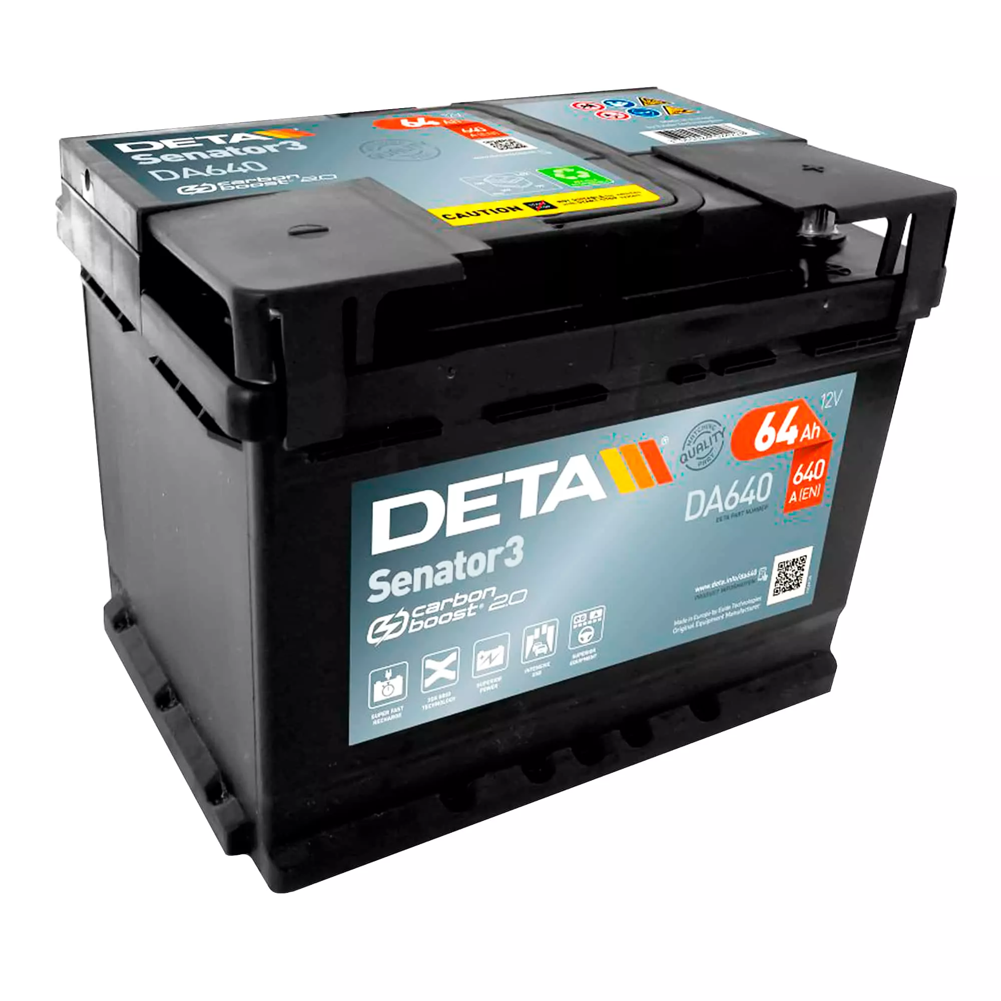 Автомобільний акумулятор DETA 6CT-64Ah АзЕ Senator 3 (DA640)
