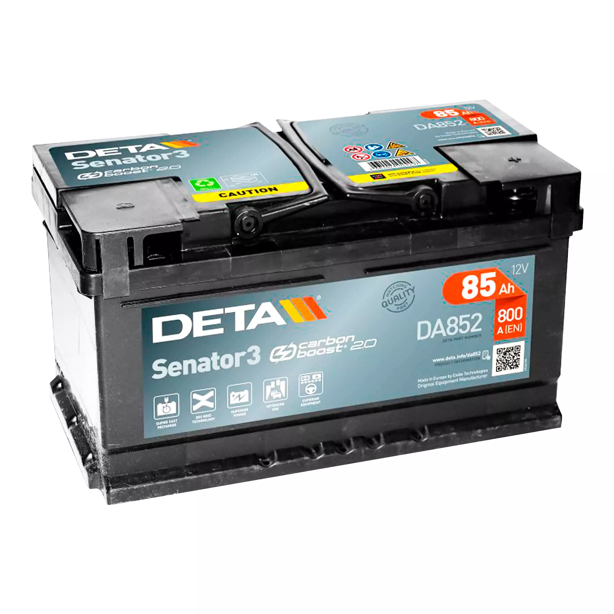 Автомобильный аккумулятор DETA 6CT-85Аh АзЕ Senator 3 (DA852) Автомобильный аккумулятор DETA 6CT-85Аh АзЕ Senator 3 (DA852)