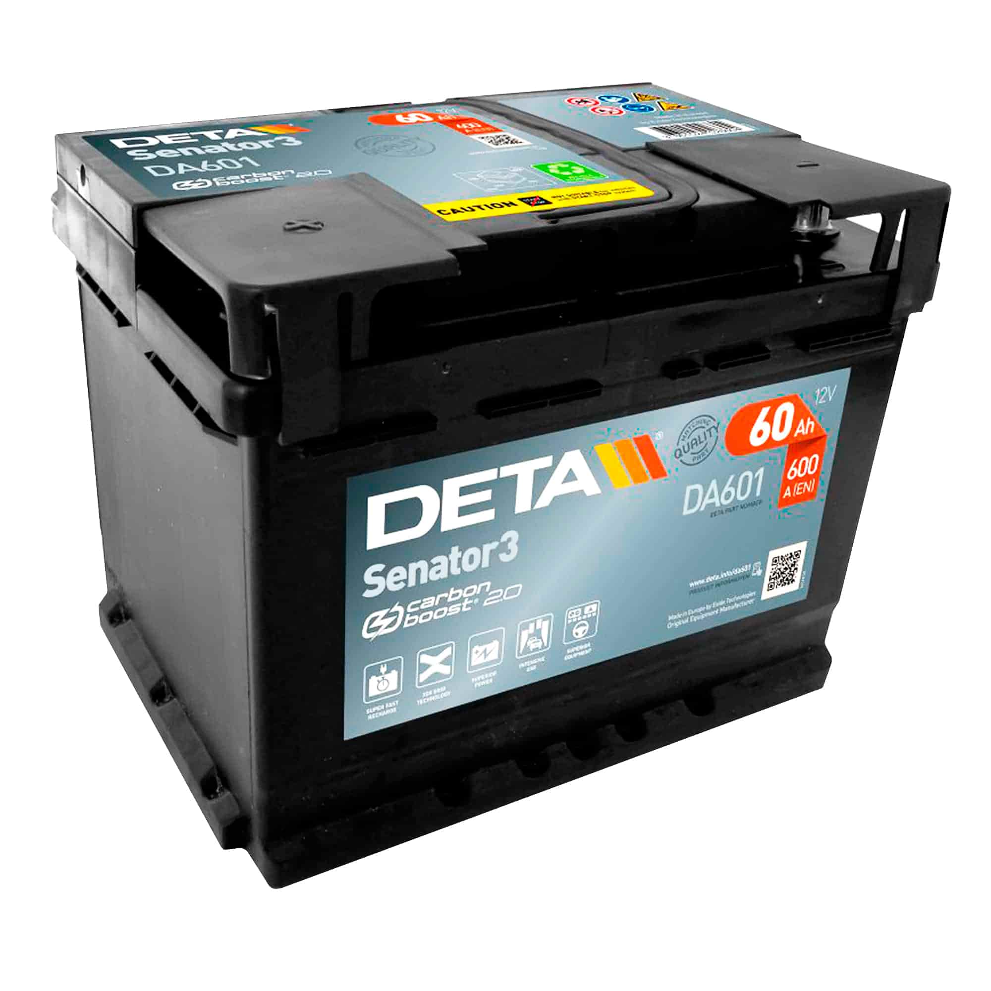 Аккумулятор DETA Senator 3 6СТ-60Ah (+/-) (DA601)