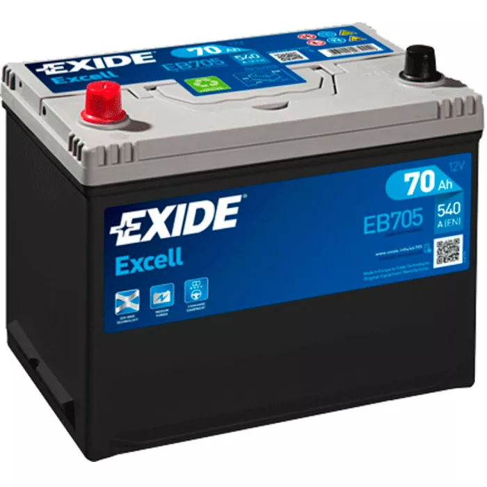 Автомобільний акумулятор EXIDE 6СТ-70 Аз EXCELL (EB705)