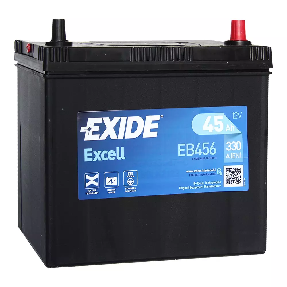 Автомобильный аккумулятор EXIDE Excell 6СТ-45Ah АзЕ ASIA 330A (EN) EB456 (76218)