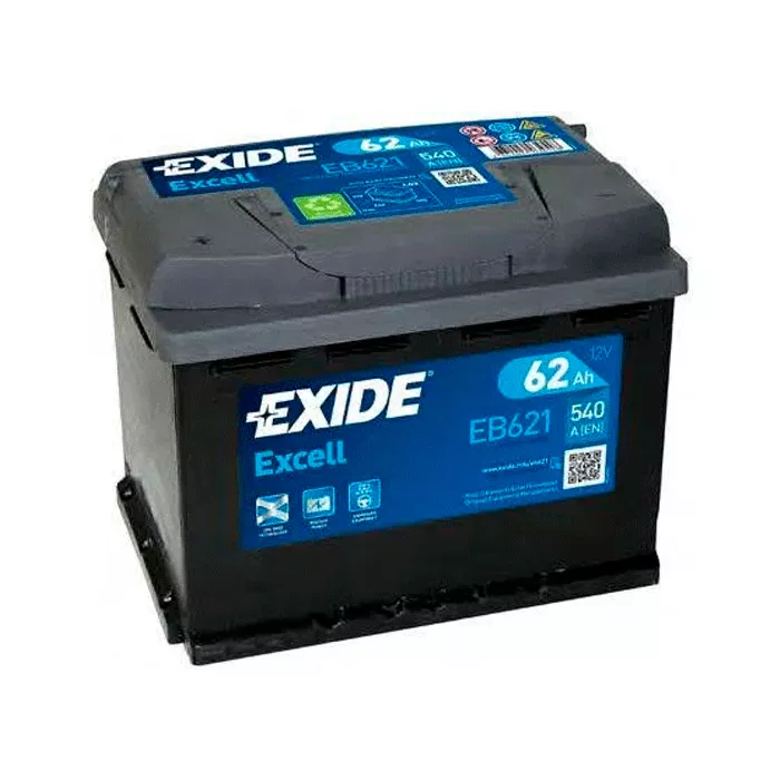 Автомобильный аккумулятор EXIDE Excell 6СТ-62Ah Аз 540A (EN) EB621 (5110)