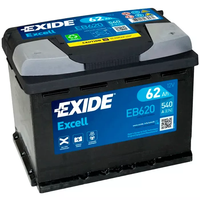Автомобільний акумулятор EXIDE Excell 6СТ-62Ah АЗЕ 540A (EN) EB620 (5109)