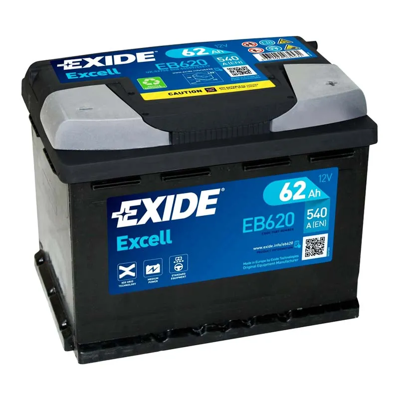 Автомобильный аккумулятор EXIDE Excell 6СТ-62Ah АзЕ (EB620)