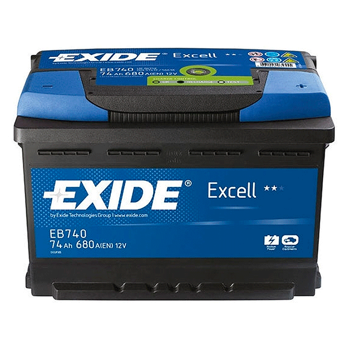Автомобильный аккумулятор EXIDE Excell 6СТ-74Ah АзЕ 680A (EN) EB740 (5111) - в Украине