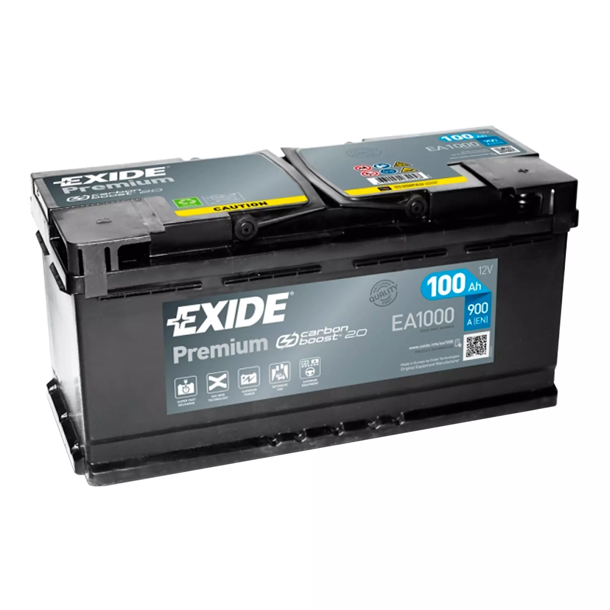 Автомобильный аккумулятор EXIDE Premium 6СТ-100Ah АзЕ 900A (EN) EA1000 (76059)