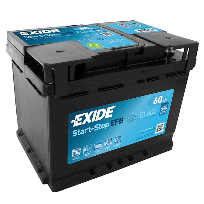 Аккумулятор Exide Start-Stop EFB 6СТ-60Ah (-/+) (EL600)