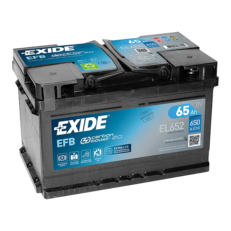 aki。 Автомобильный аккумулятор EXIDE Start-Stop EFB 6СТ-65Ah АзЕ 650A