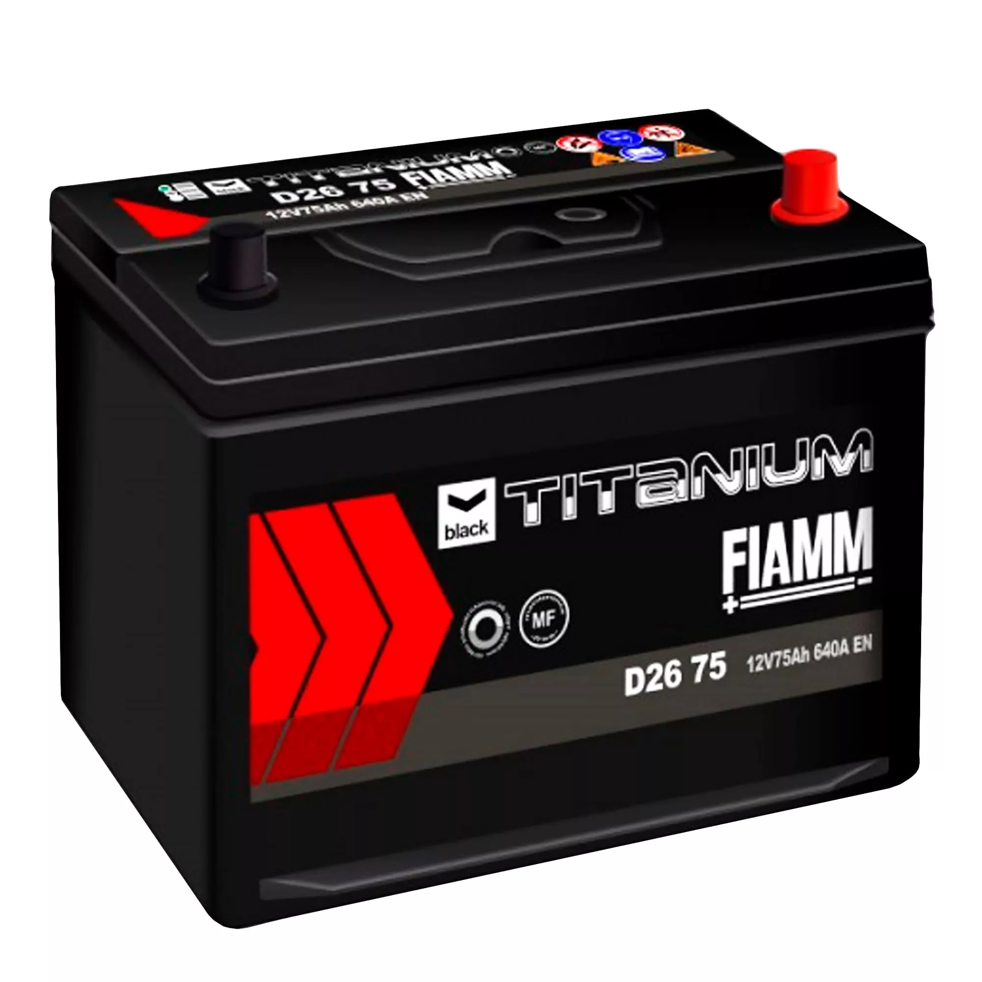 Автомобильный аккумулятор Fiamm Titanium Black D26 75 6CT-75Ah 640А АзЕ (7905188) Автомобильный аккумулятор Fiamm Titanium Black D26 75 6CT-75Ah 640А АзЕ (7905188)