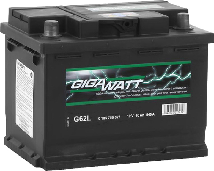 Автомобільний акумулятор GIGAWATT 6CT-60 540А Аз (0185756027)