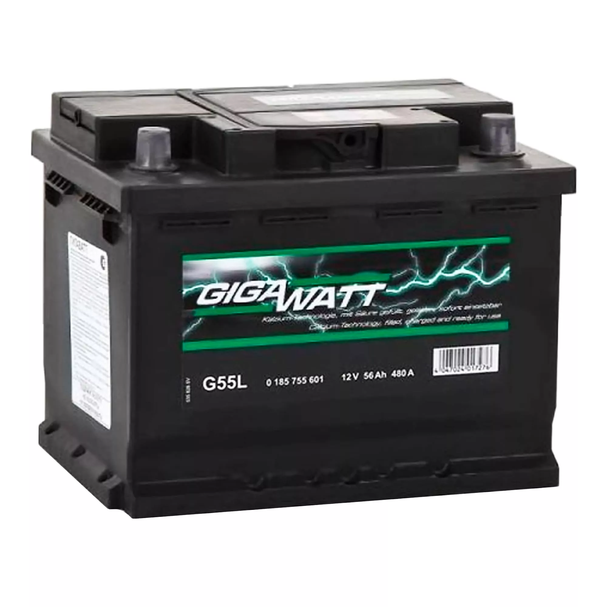 Автомобильный аккумулятор GIGAWATT 6СТ-56 480А Аз (0185755601)