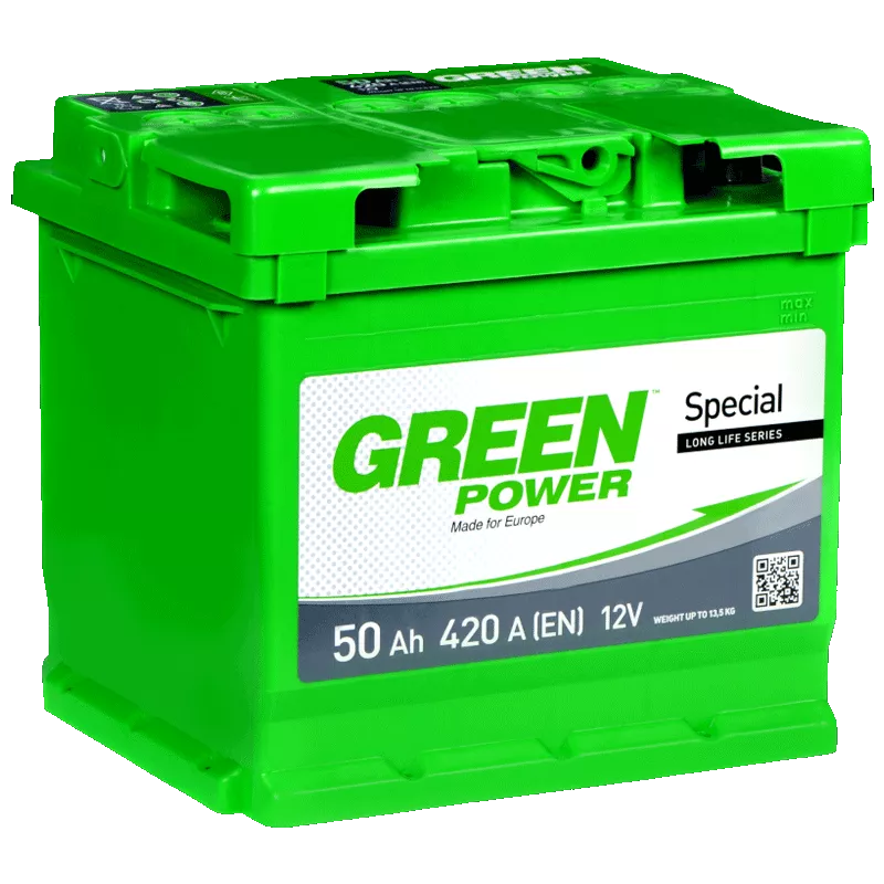 Автомобильный аккумулятор GREEN POWER 6СТ-50Ah 420A АзЕ (EN) (000022355) (24431)