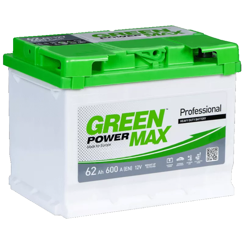 Автомобільний акумулятор GREEN POWER MAX 6СТ-62Ah 600A АзЕ (EN) (000022373) (24438)