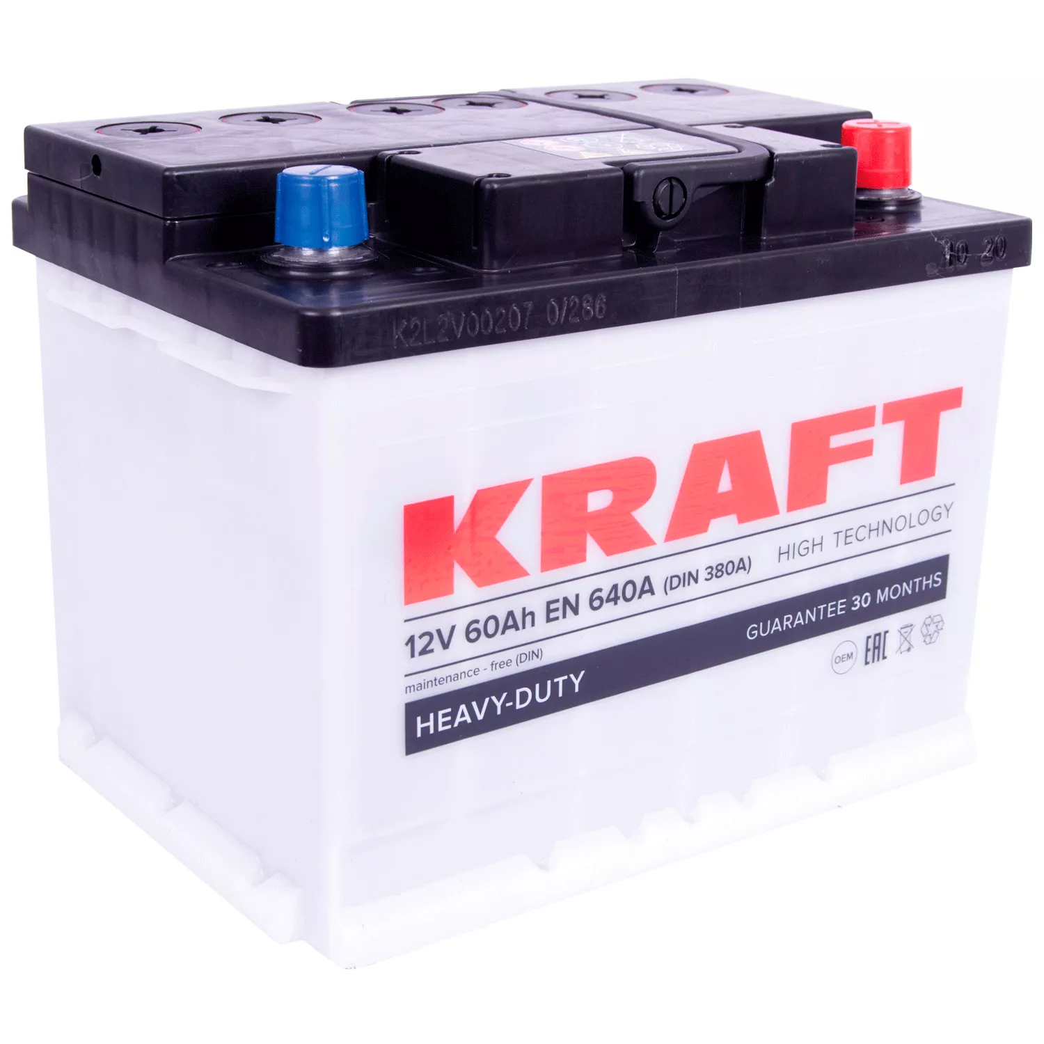 Автомобильный аккумулятор KRAFT 6СТ-60Ah 640A АзЕ (EN) (76319)