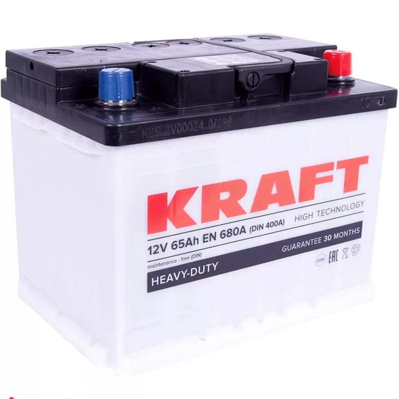Автомобильный аккумулятор KRAFT 6СТ-65Ah 680A АзЕ (EN) (76321) Автомобильный аккумулятор KRAFT 6СТ-65Ah 680A АзЕ (EN) (76321)