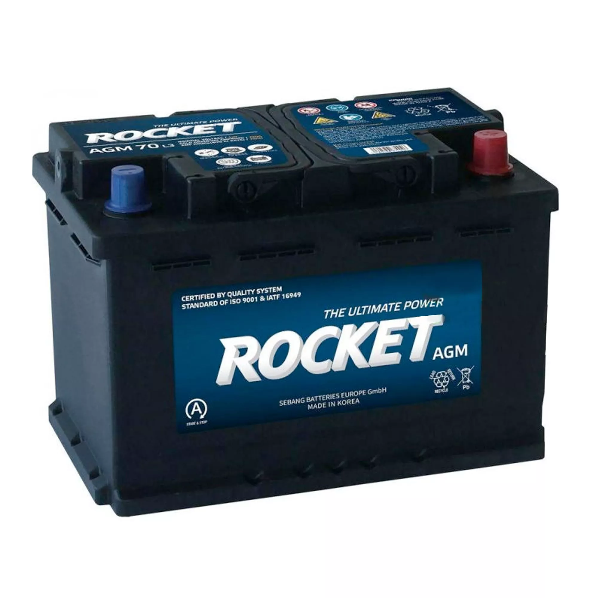 Автомобільний акумулятор ROCKET AGM 6СТ-70Ah АЗЕ 760А (CCA) (AGM L3) Автомобільний акумулятор ROCKET AGM 6СТ-70Ah АЗЕ 760А (CCA) (AGM L3)