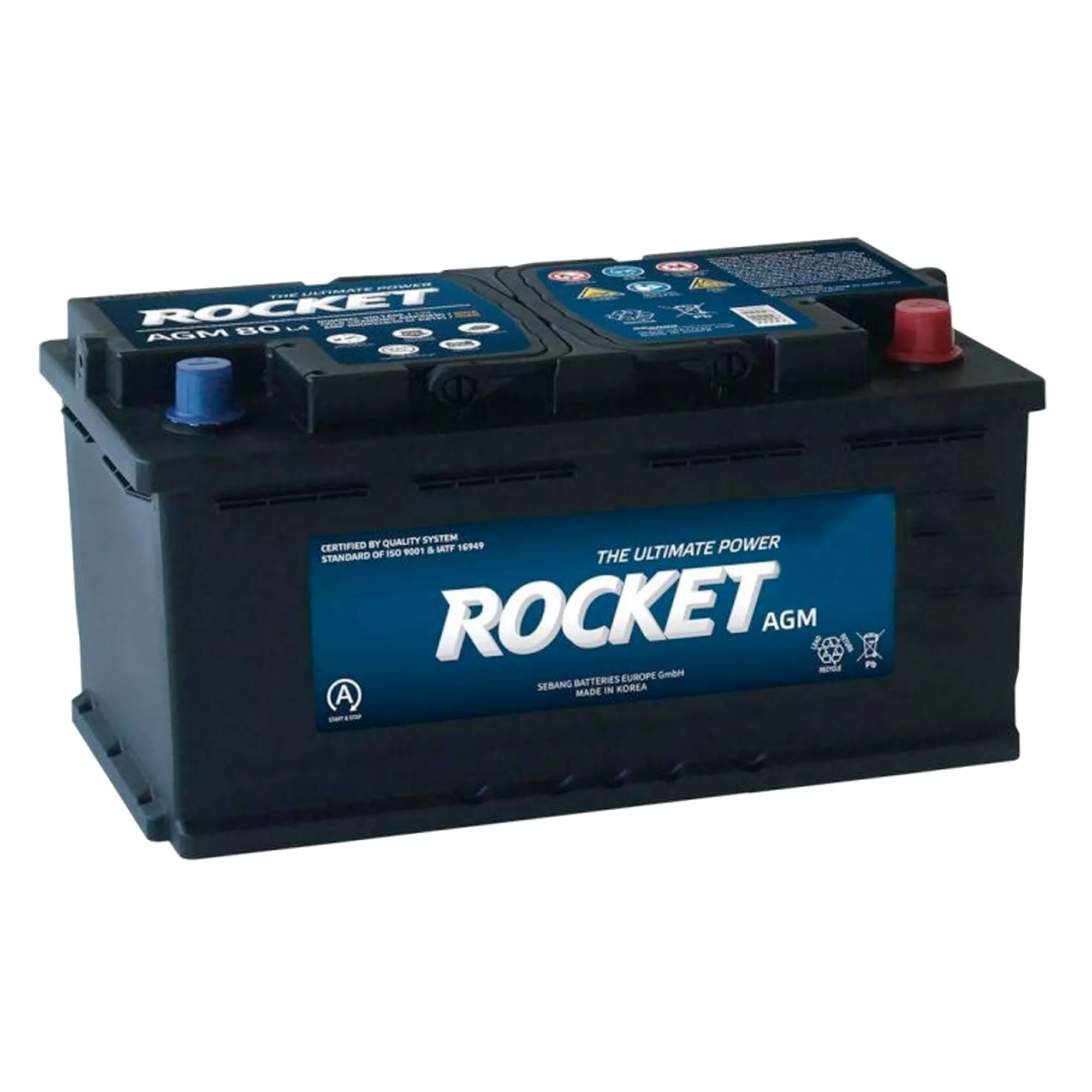 Автомобильный аккумулятор ROCKET AGM 6СТ-80Ah 800A (CCA) АзЕ (AGM L4) Автомобильный аккумулятор ROCKET AGM 6СТ-80Ah 800A (CCA) АзЕ (AGM L4)