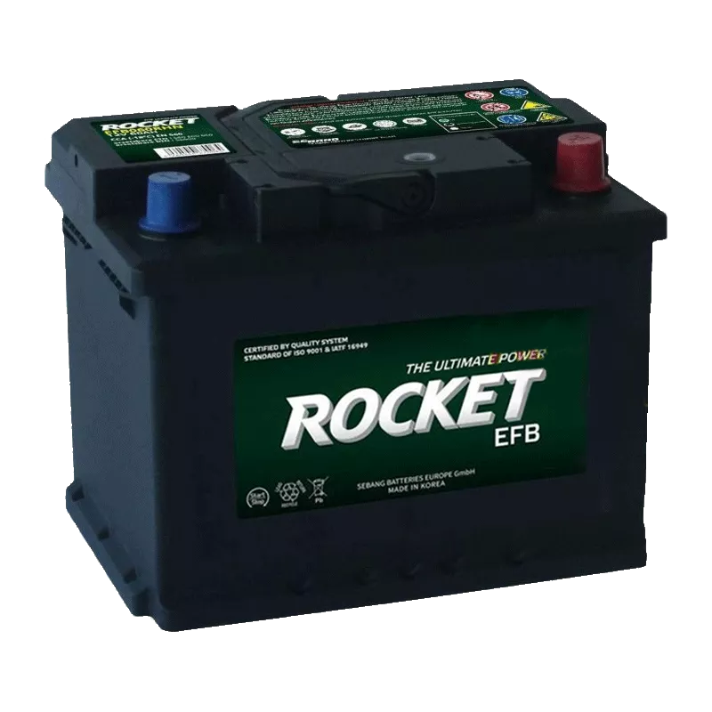 Автомобильный аккумулятор ROCKET EFB Start-Stop 6СТ-60Ah АзЕ 560A (CCA) (EFB L2)