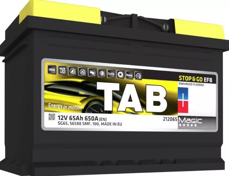 Автомобильный аккумулятор TAB 6CT-65Ah АзЕ 650A Magic EFB Start-Stop (212065)