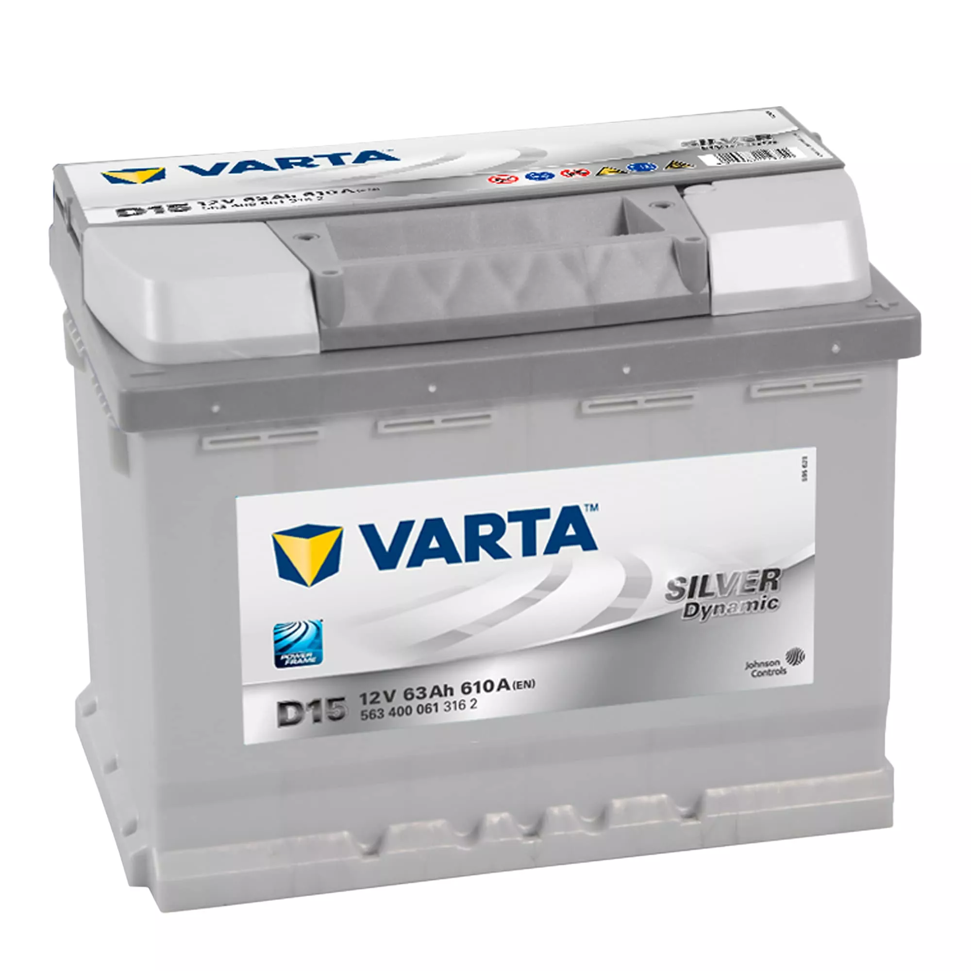 Автомобільний акумулятор VARTA 6CT-63 АЗЕ 563400061 Silver Dynamic (D15)